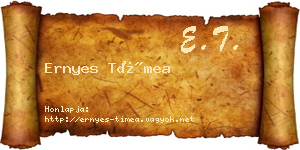 Ernyes Tímea névjegykártya